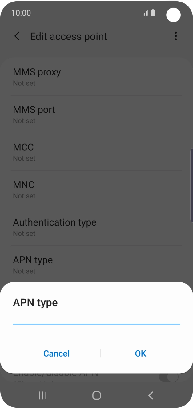 Key in default and press OK. Key in default and press OK.