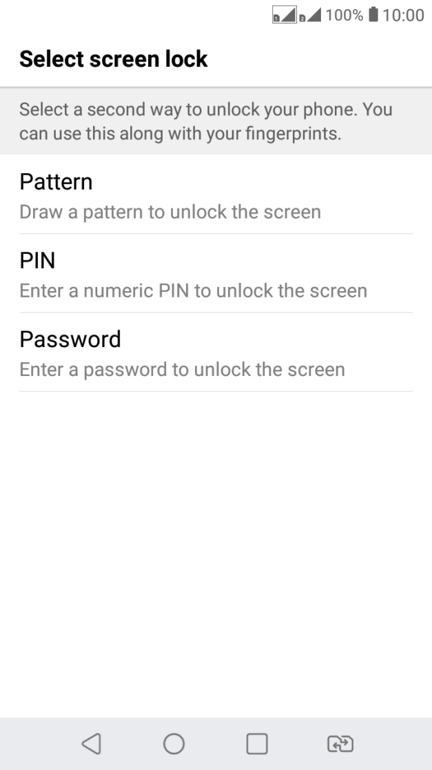 Press the required phone lock code and follow the instructions on the screen to create an additional phone lock code.