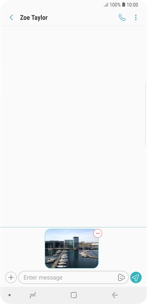 Press the text input field and write the text for your picture message.