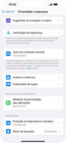 Prima Relatório de privacidade das aplicações.
