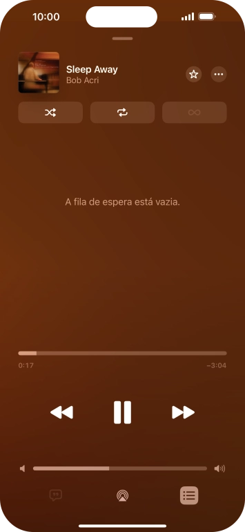 Prima o ícone de reprodução aleatória para ativar ou desativar a função.