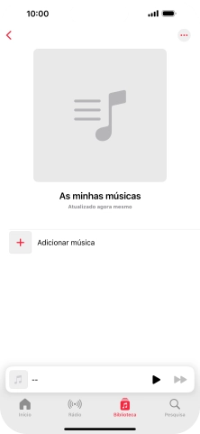 Prima Adicionar música.