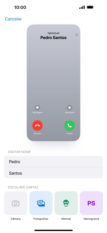 Prima a categoria pretendida e siga as indicações no ecrã para escolher e definir a fotografia pretendida para o seu cartaz de contacto.
