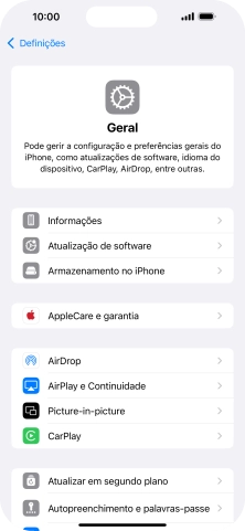 Prima Atualização de software. Se existir uma nova versão de software disponível, será agora indicado no ecrã. Siga as indicações no ecrã para atualizar o software do telefone.