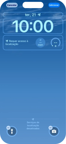 Se pretender personalizar a visualização da data no ecrã de bloqueio, prima o widget de data e siga as indicações no ecrã para escolher a visualização pretendida para o widget.