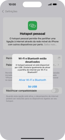 Se o Wi-Fi estiver desativado, prima Ativar Wi-Fi e Bluetooth.