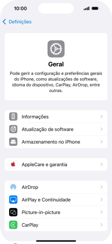 Prima Atualização de software. Se existir uma nova versão de software disponível, será agora indicado no ecrã. Siga as indicações no ecrã para atualizar o software do telefone.