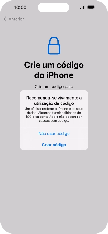 Se desativar a função, prima Não usar código.
