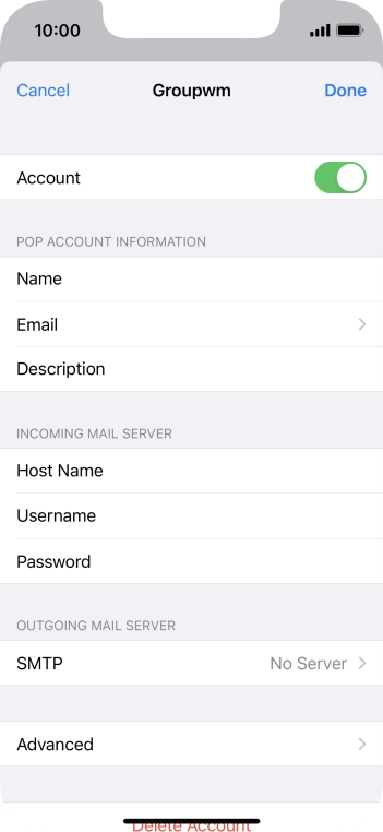Press SMTP.
