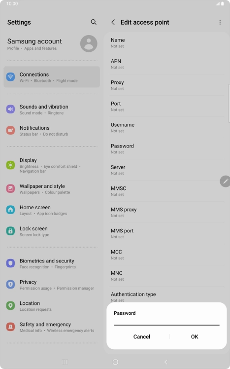 Key in password and press OK. Key in password and press OK.