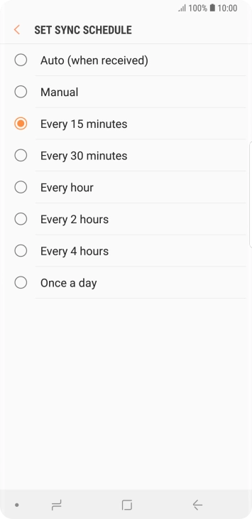 Press the required setting. Press the required setting.