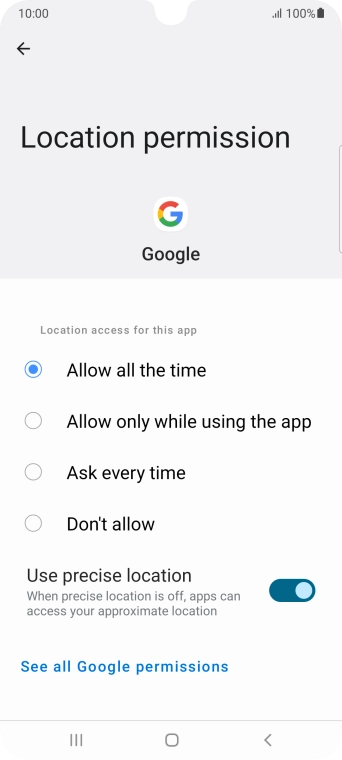 Press the required setting. Press the required setting.