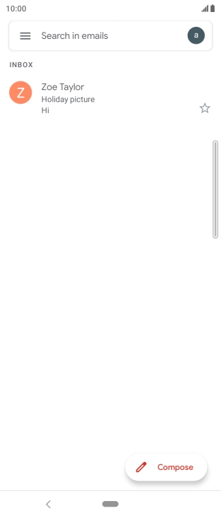 Press the email account icon. Press the email account icon.