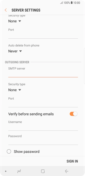 Press the drop down list below 'Security type'. Press the drop down list below 'Security type'.