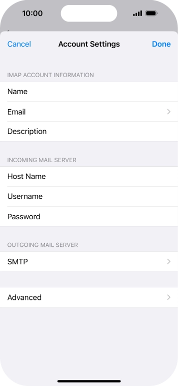 Press SMTP. Press SMTP.