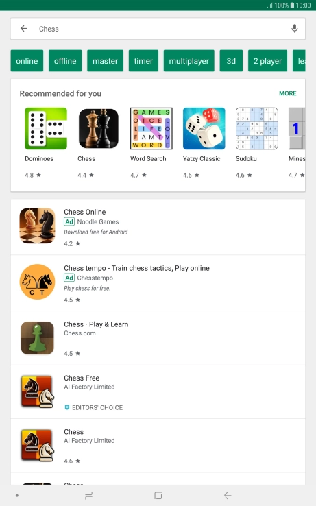 Press the required app.
