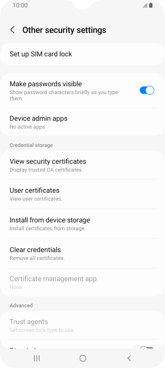 Press Set up SIM card lock.
