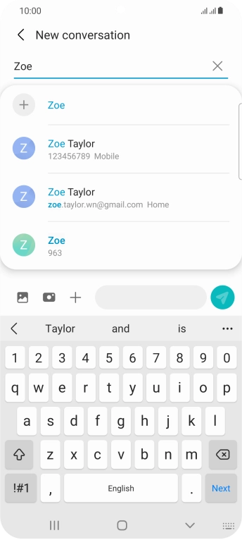 Press the required contact. Press the required contact.