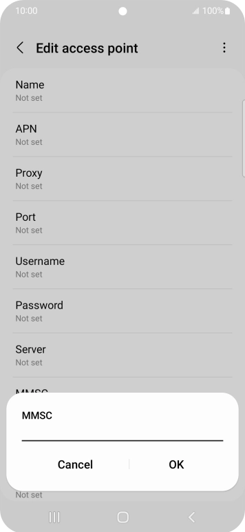 Key in http://mmsc.mms.o2.co.uk:8002 and press OK. Key in http://mmsc.mms.o2.co.uk:8002 and press OK.