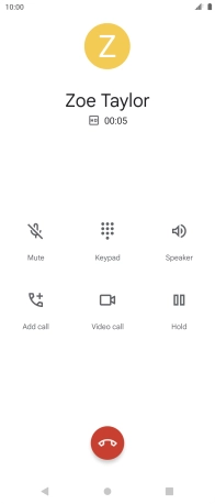 Press the end call icon.