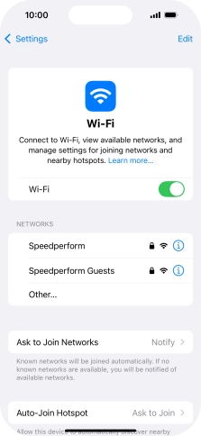 Press the required WiFi network and key in the password for the WiFi network.