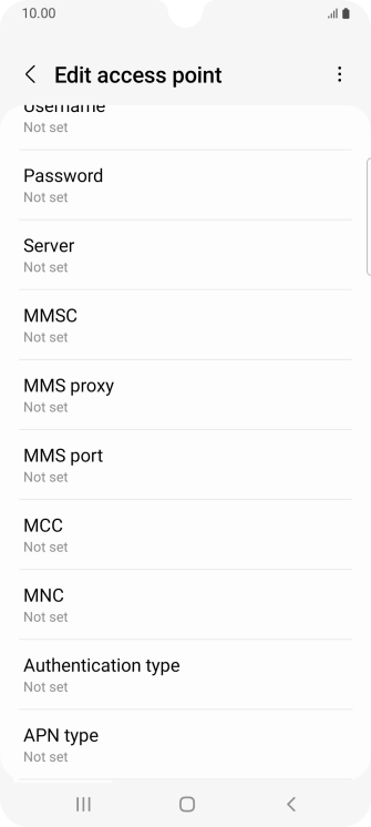 Press MMS port. Press MMS port.