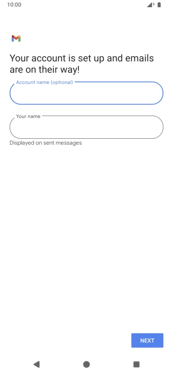 Press the field below 'Your name' and key in the required sender name. Press the field below 'Your name' and key in the required sender name.
