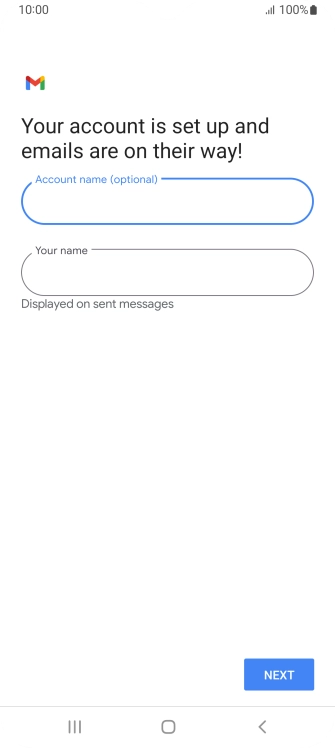 Press the field below 'Your name' and key in the required sender name. Press the field below 'Your name' and key in the required sender name.