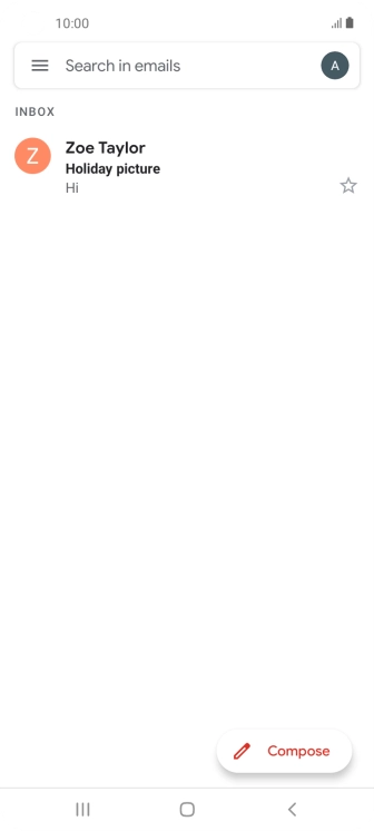Press the email account icon. Press the email account icon.