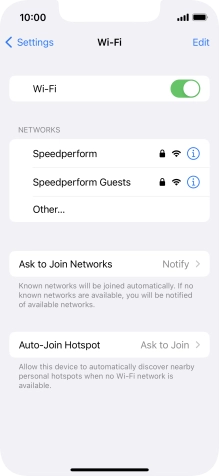 Press the required WiFi network and key in the password for the WiFi network.