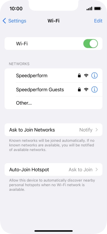 Press the required WiFi network and key in the password for the WiFi network.