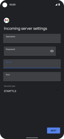Press the field below 'Port' and key in 143.