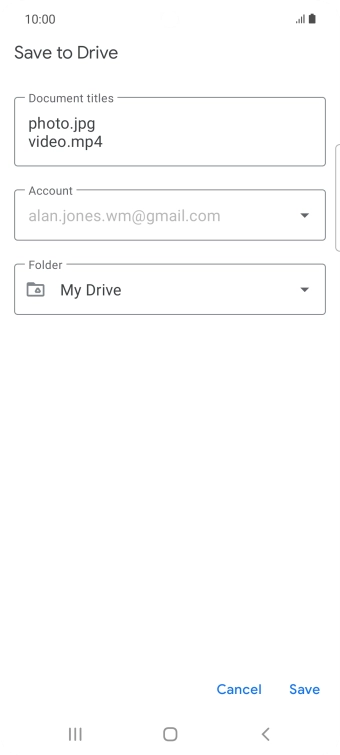 Press the field below 'Folder' and go to the required folder.