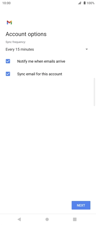 Press the drop down list below 'Sync frequency:'. Press the drop down list below 'Sync frequency:'.