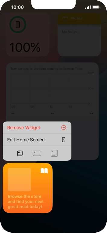 Press Remove Widget.