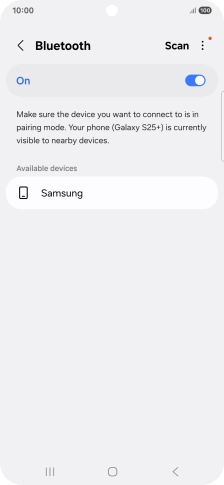 Press the required Bluetooth device and follow the instructions on the screen to pair the device with your phone.