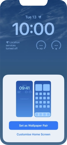 To use the same colour theme on the home screen, press Set as Wallpaper Pair.
