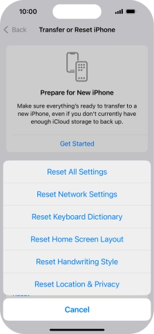 Press Reset All Settings.