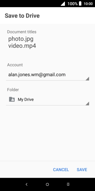 Press the field below 'Folder' and go to the required folder.