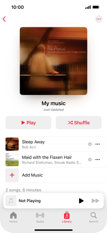 Go to the required category or playlist and press the required audio file.