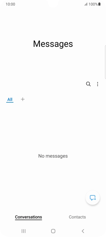 Press the new message icon. Press the new message icon.