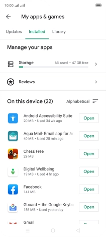 Press the required app.