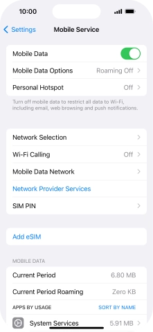 Press Network Selection.