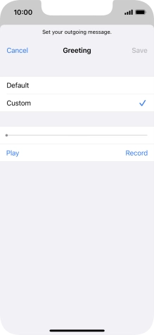 Press Record to start recording a personal greeting.