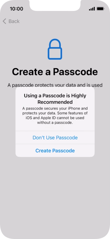 If you turn off the function, press Don't Use Passcode. If you turn off the function, press Don't Use Passcode.