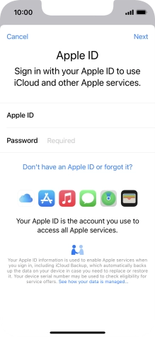 Press the field next to 'Password' and key in the password for your Apple ID.