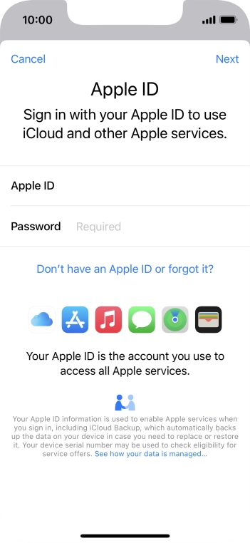 Press the field next to 'Password' and key in the password for your Apple ID.