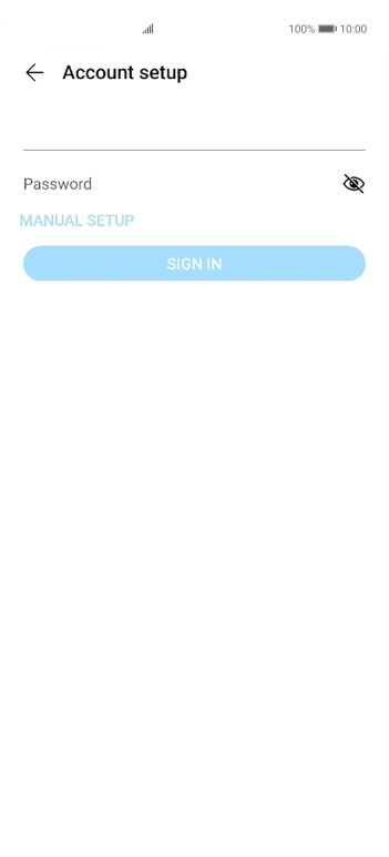 Press Password and key in the password for your email account. Press Password and key in the password for your email account.