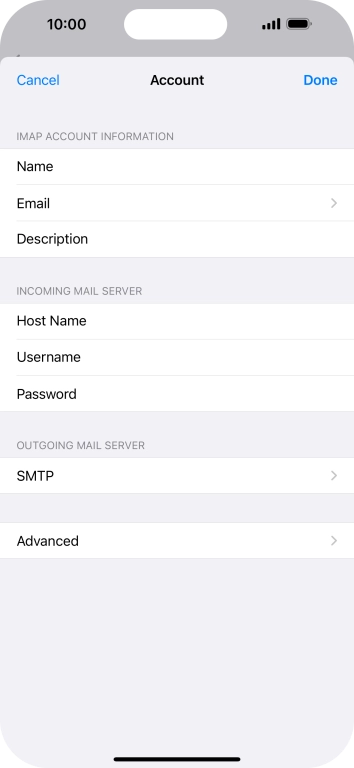 Press SMTP. Press SMTP.