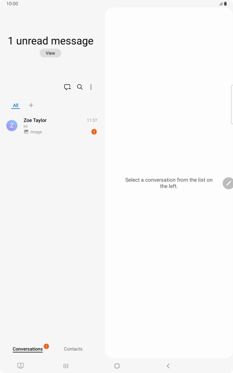 Press the new message icon. Press the new message icon.